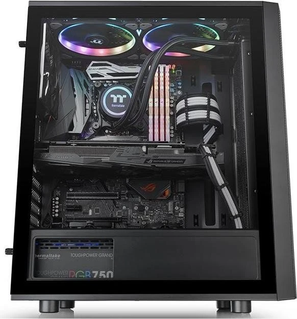 Thermaltake Versa J25 TG RGB, schwarz, Glasfenster