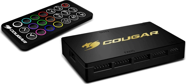 Cougar Vortex RGB SPB 120 PWM HDB Cooling Kit, LED-Steuerung, Fernbedienung, 120mm, 3er-Pack