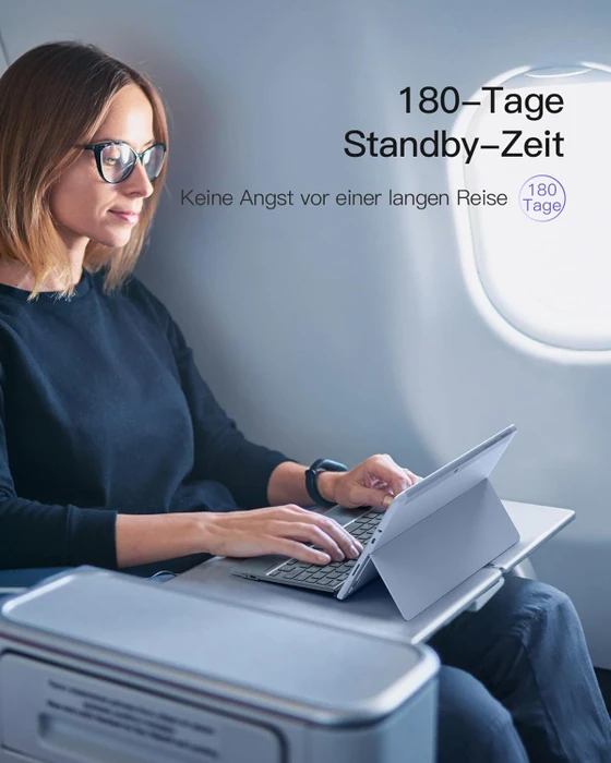 Inateck Bluetooth-Tastatur-Hülle für Surface Go 4/3/2/1, grau, DE