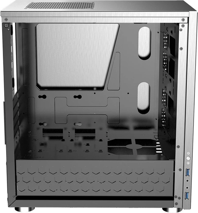 Jonsbo C3 Plus silber, Glasfenster