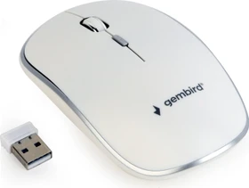 Gembird Wireless Optical Mouse 4B-01 weiß/silber, USB (MUSW-4B-01-W)