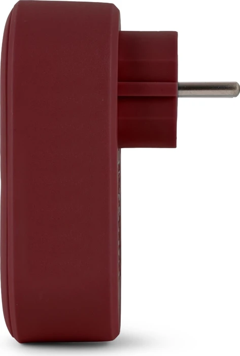 Entac Steckdosenadapter mit 2x USB-A, 1-fach, Burgundy