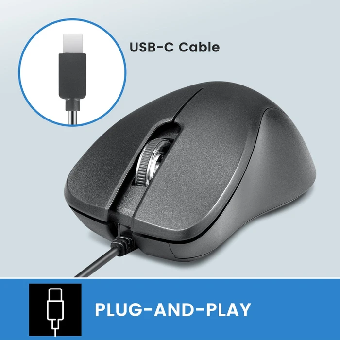 Perixx PERIMICE-221C Silent Ergonomic Mouse, schwarz, USB-C