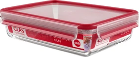 Emsa Clip&Close Glas rechteckig Aufbewahrungsbehälter 2l rot