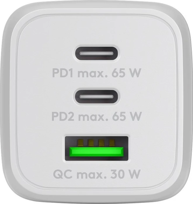 Wentronic Goobay USB-C PD GaN Multiport-Schnellladegerät Nano 65W weiß