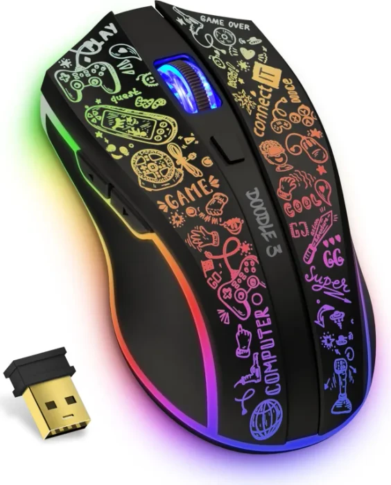 Connect IT Doodle 3 Wireless Gaming Mouse schwarz, USB
