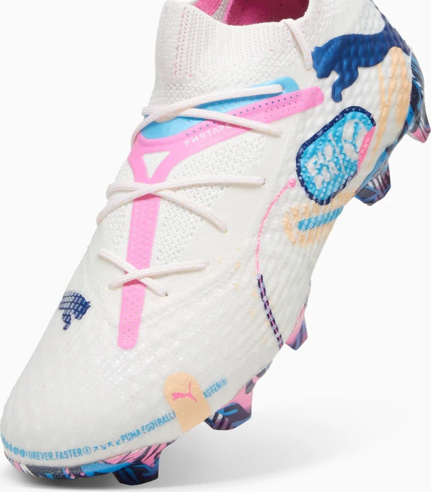 Puma Future 7 Ultimate Volume Up FG/AG puma white/luminous blue/poison pink/fizzy melon (Damen)