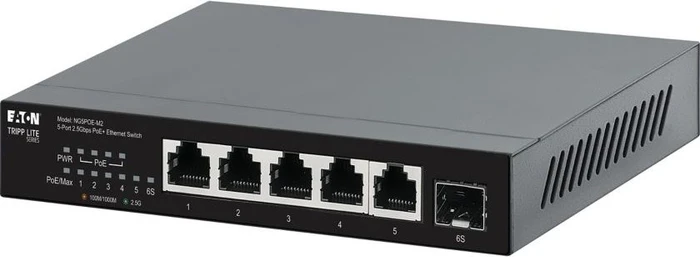 Eaton Tripp Lite Series Desktop 2.5G Switch, 5x RJ-45, 1x SFP+, 70W PoE+