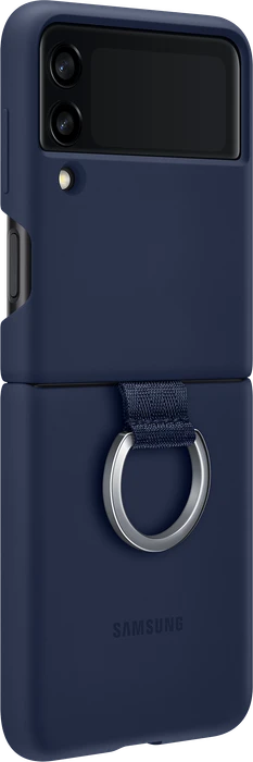 Samsung Silicone Cover with Ring für Galaxy Z Flip 3 5G navy