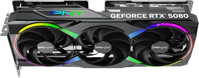 PNY GeForce RTX 5080 ARGB Epic-X RGB Overclocked Triple Fan, 16GB GDDR7, HDMI, 3x DP