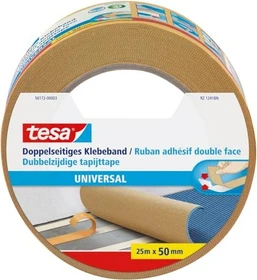 tesa doppelseitiges Klebeband universal braun, 50mm/25m, 1 Stück