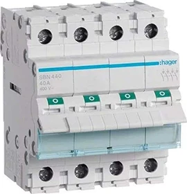 Hager Ausschalter 40A 4 Schließer 400V AC 4PLE