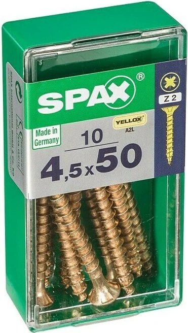 Spax YELLOX A2L 4CUT PZ2 Universalschraube, 4.5x50mm, 10 Stück