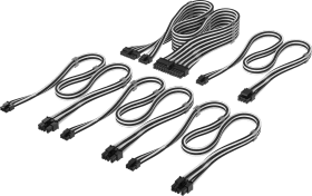 Corsair PSU Cable Kit Type 5 - Starter Kit, Elite Premium Individually Sleeved, schwarz/weiß (CP-8920444)