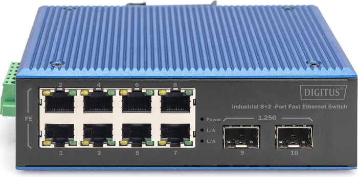 Digitus DN-65 Industrial Railmount Switch, 8x RJ-45, 1x SFP