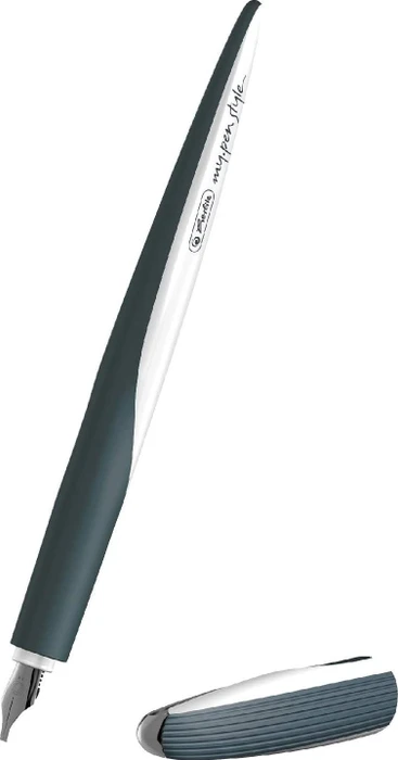 Herlitz my.pen style Nicewriter Kalligrafieset weiß/dark shale, rechte Hand/linke Hand, 0.9mm, 1.4mm, 1.9mm, 3-teilig, Folienbox