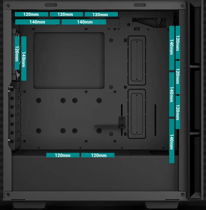 DeepCool CH560, schwarz, Glasfenster