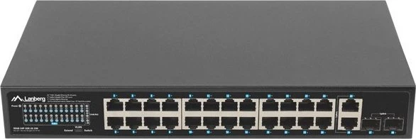 Lanberg RSGE Rackmount Gigabit Switch, 24x RJ-45, 2x RJ-45/SFP, 250W PoE+