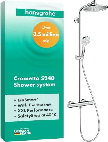 Hansgrohe Crometta S Showerpipe 240 1jet EcoSmart Thermostat Duschsystem chrom