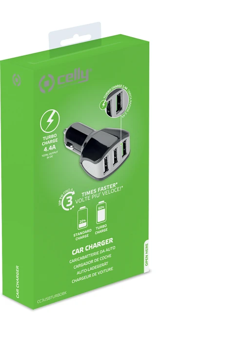 Celly Turbo Car Charger 4.4A schwarz