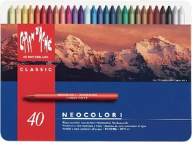 Caran d'Ache Neocolor I Wachskreide sortiert, 40 Farben, 40er-Set
