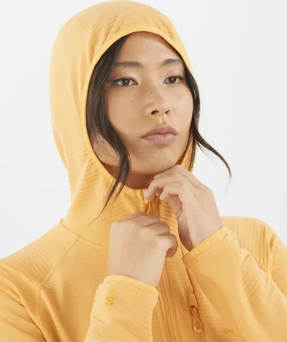 Salomon Essential Lightwarm Hooded Funktionsjacke warm apricot (Damen)