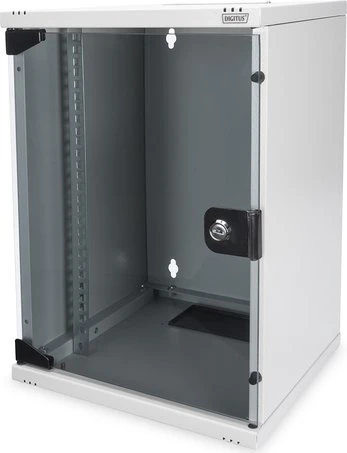Digitus Professional DN-10 10" Wandschrank Netzwerk-Set 9HE, Sicherheitsglastür, IP2X, schwarz, 300mm tief