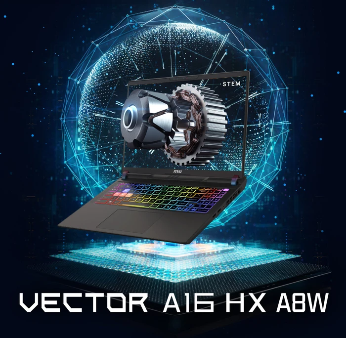 MSI Vector A16 HX AI A8WHG-018, Cosmos Gray, Ryzen 7 8840HX, 16GB RAM, 1TB SSD, GeForce RTX 5070 Ti, DE