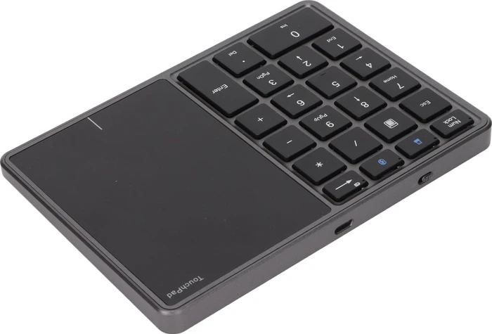Zunate Wireless Numeric Keypad with Touchpad, grau/schwarz, Bluetooth
