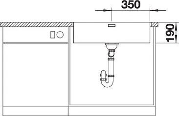 Blanco Andano 700-IF/A InFino Einbau Becken mittig mit Ablauffernbedienung edelstahl