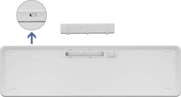 DeLOCK kabellose Tastatur und Maus Set weiß, USB, DE