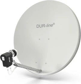 Dura-Sat Dur-line Select 85/90 G + Ultra Twin LNB 2 Teilnehmer Set hellgrau