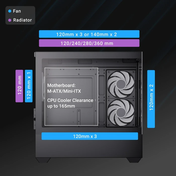 AeroCool P300D Black, Glasfenster