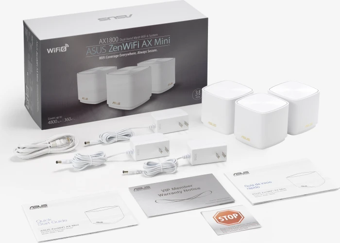 ASUS ZenWiFi AX Mini XD4, AX1800, weiß, Router und Repeater Set, 2er-Bundle