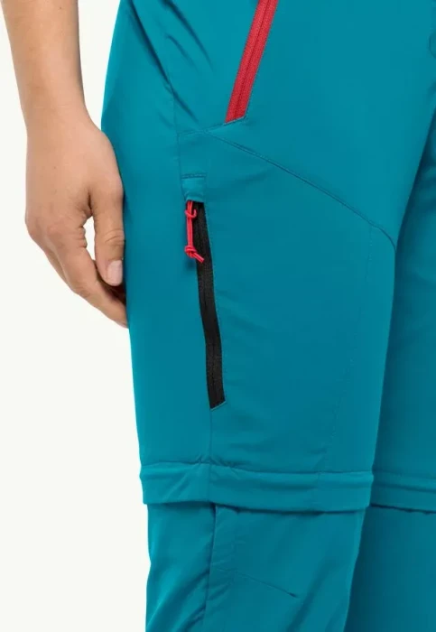 Jack Wolfskin Glastal Zip Away Zip-Off Hose lang tile blue (Damen)