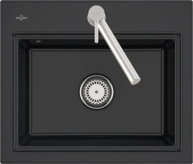 Villeroy & Boch Subway Style 60 S Einbau Becken mittig pure black