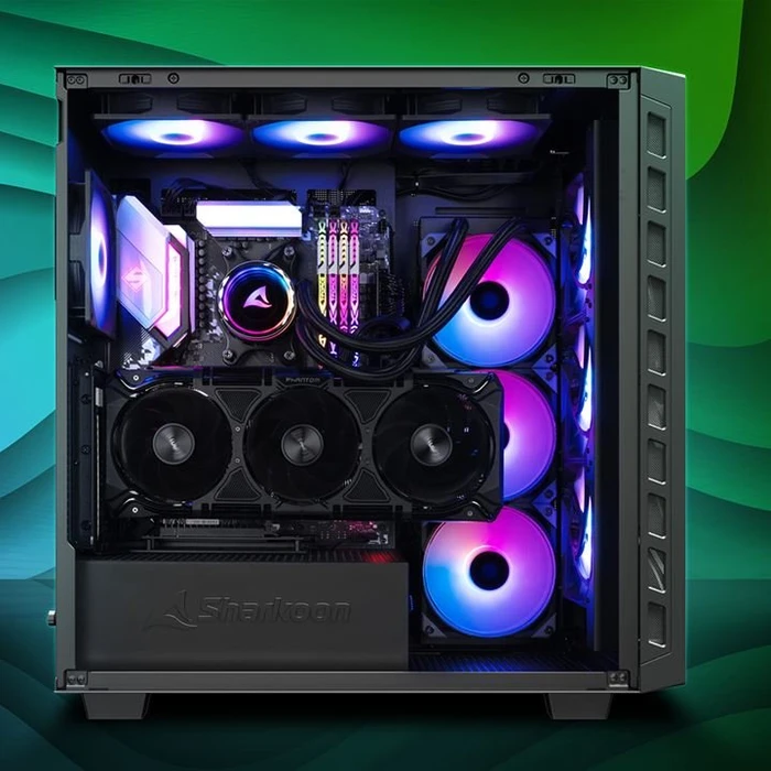 Sharkoon Rebel C80G RGB, schwarz, Glasfenster