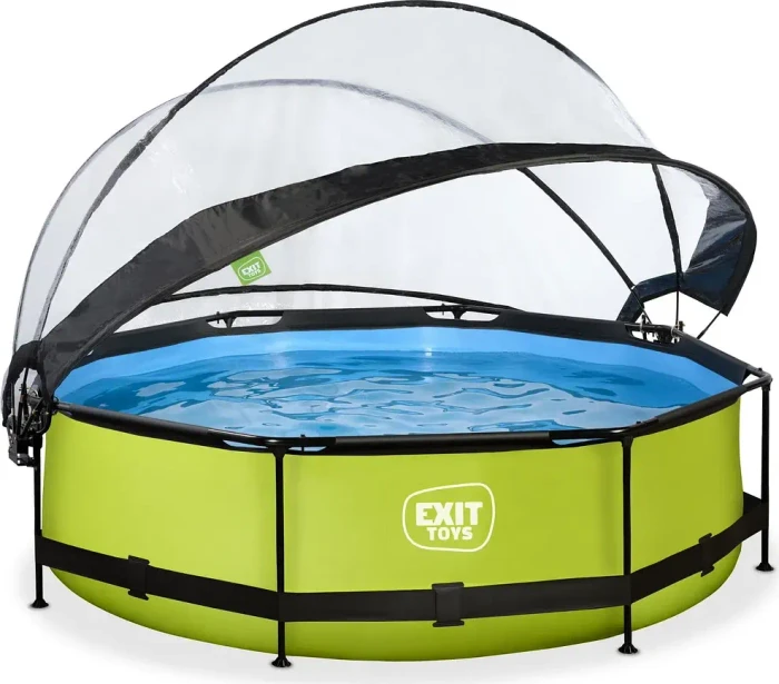 Exit Toys Lime Frame Pool mit Filterpumpe und Abdeckung rund 300x76cm