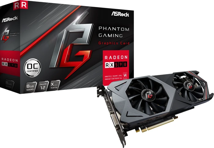 ASRock Radeon RX 590 8G OC, PHANTOM GXR RX590 8G OC, 8GB GDDR5, DVI, 2x HDMI, 2x DP