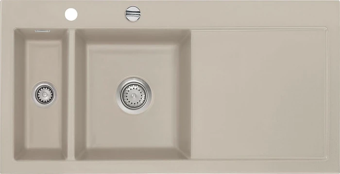 systemceram Mera 100 F Einbau Becken links mit Ablauffernbedienung fango
