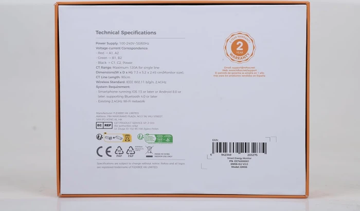 Refoss EM06 Smart Energy Monitor, Standard-Version, 3-Phasen, 6 Kanäle bis zu je 120A, Energie-/Stromzähler