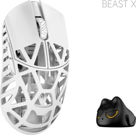 WLMouse Beast X Pro Wireless 8K Magnesium Gaming Mouse, Side Slits + Omron Optical, weiß, USB