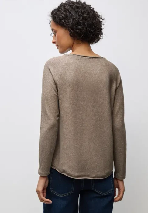 Street One Soft Melange Shirt langarm silk brown mel. (Damen)