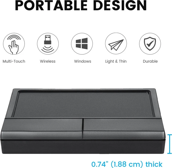 Perixx PERIPAD-704 Wireless Touchpad, schwarz