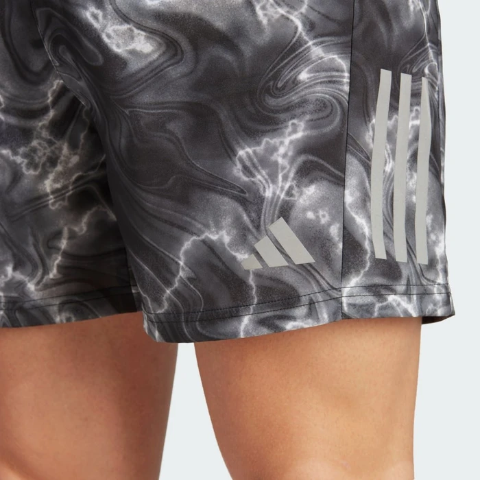 adidas Own The Run Allover Print Laufhose kurz white/black/grey six (Herren)