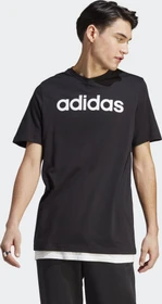 adidas Essentials Single Jersey Linear Embroidered Logo T-Shirt kurzarm schwarz (Herren)