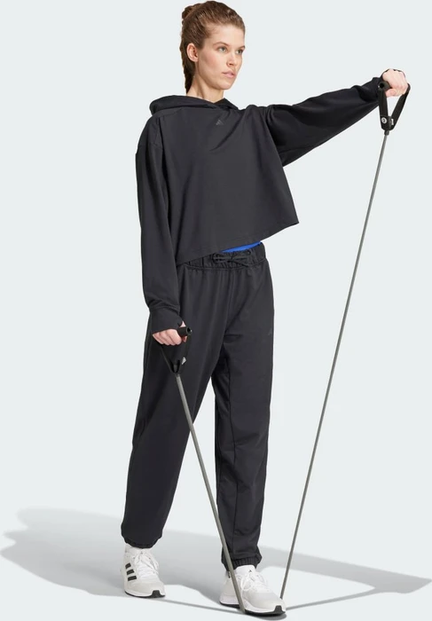 adidas Power Loose Fit French Terry Trainingshose lang schwarz (Damen)
