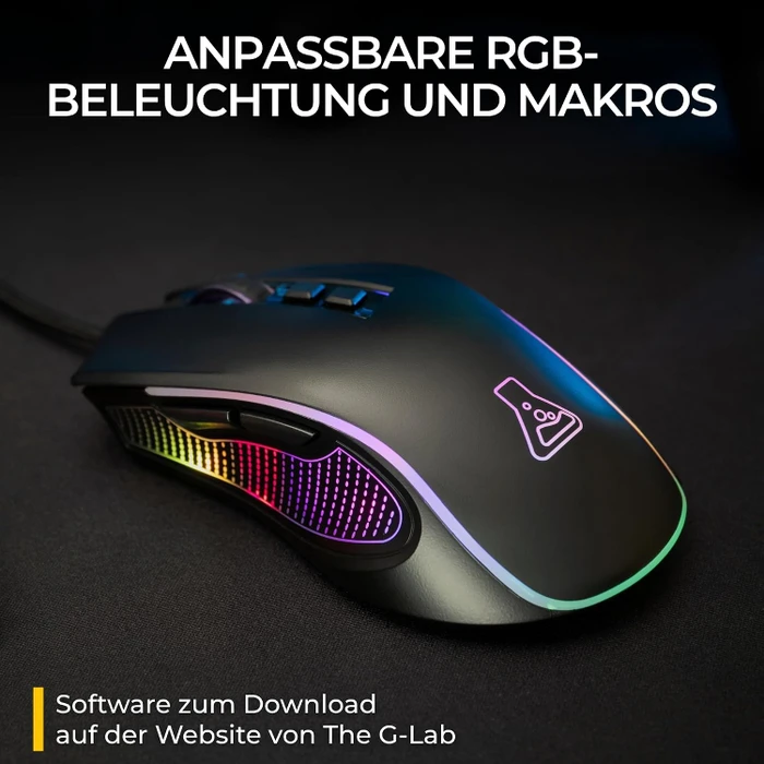 The G-Lab Kult Thorium Gaming Mouse, schwarz, USB