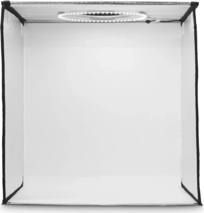 Hama Mini-Fotostudio ToGo, faltbare Fotobox mit LED-Ringlicht, 50x50cm