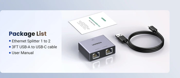Ugreen Gigabit Switch, 3x RJ-45